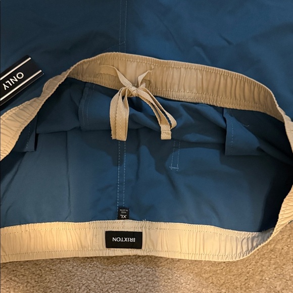 Brixton Men's Teal and Tan Swim Board Shorts - Picture 6 of 10